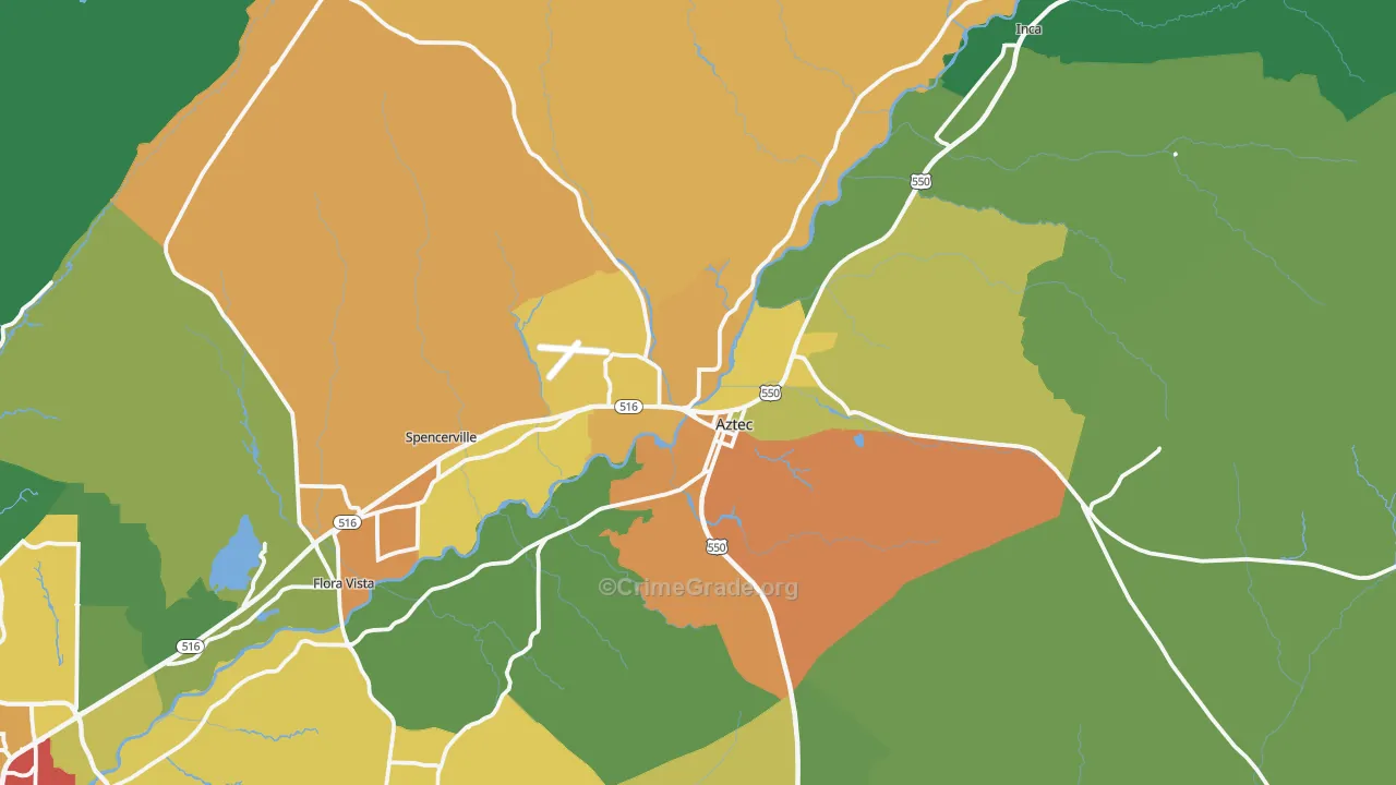 Aztec, NM Map of Theft Rates