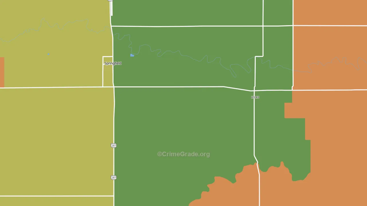Baca County, CO Map of Theft Rates