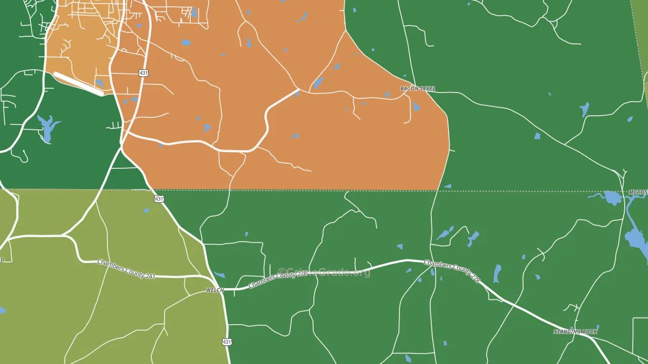 Bacon Level, AL Map of Theft Rates