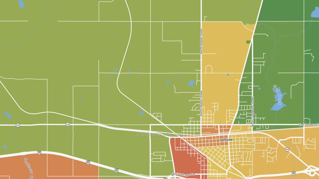 Badger Lee, OK Map of Theft Rates