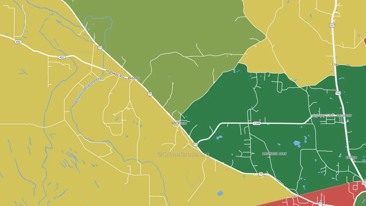 Bagdad, LA Map of Theft Rates