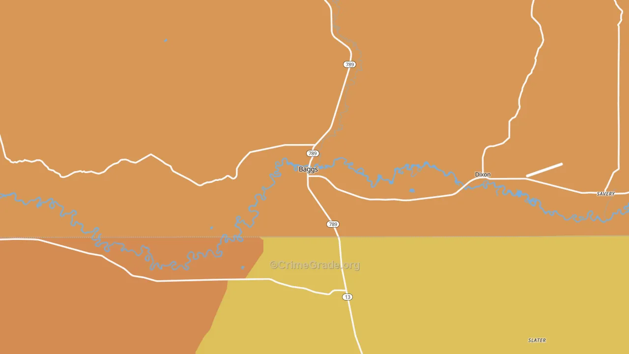 Baggs, WY Map of Theft Rates
