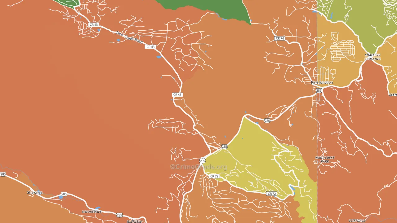 Bailey, CO Map of Theft Rates