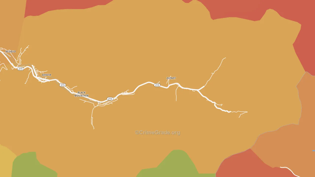 Bailey Creek, KY Map of Theft Rates