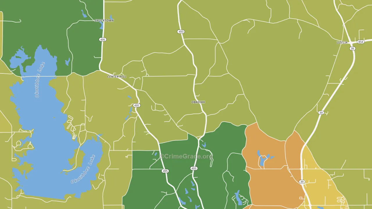 Bailey, MS Map of Theft Rates