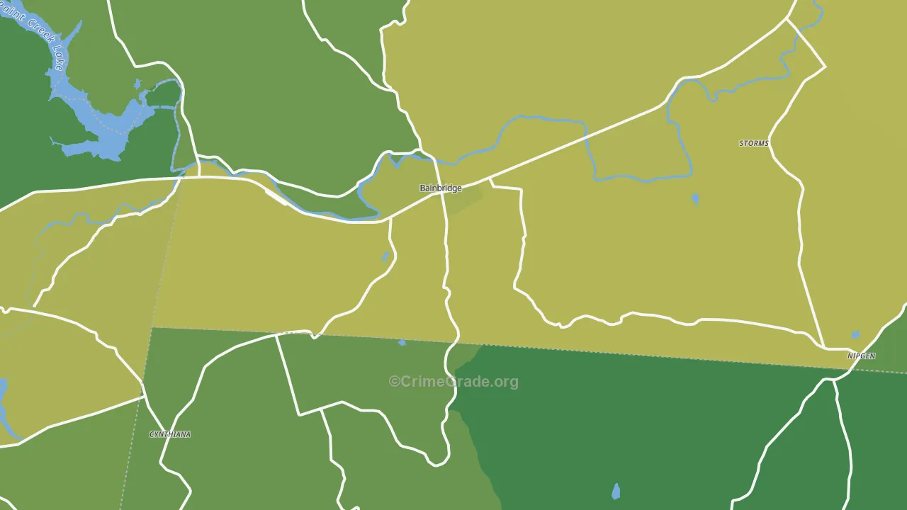 Bainbridge, OH Map of Theft Rates