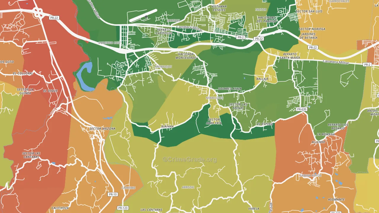 Bajadero, PR Map of Theft Rates