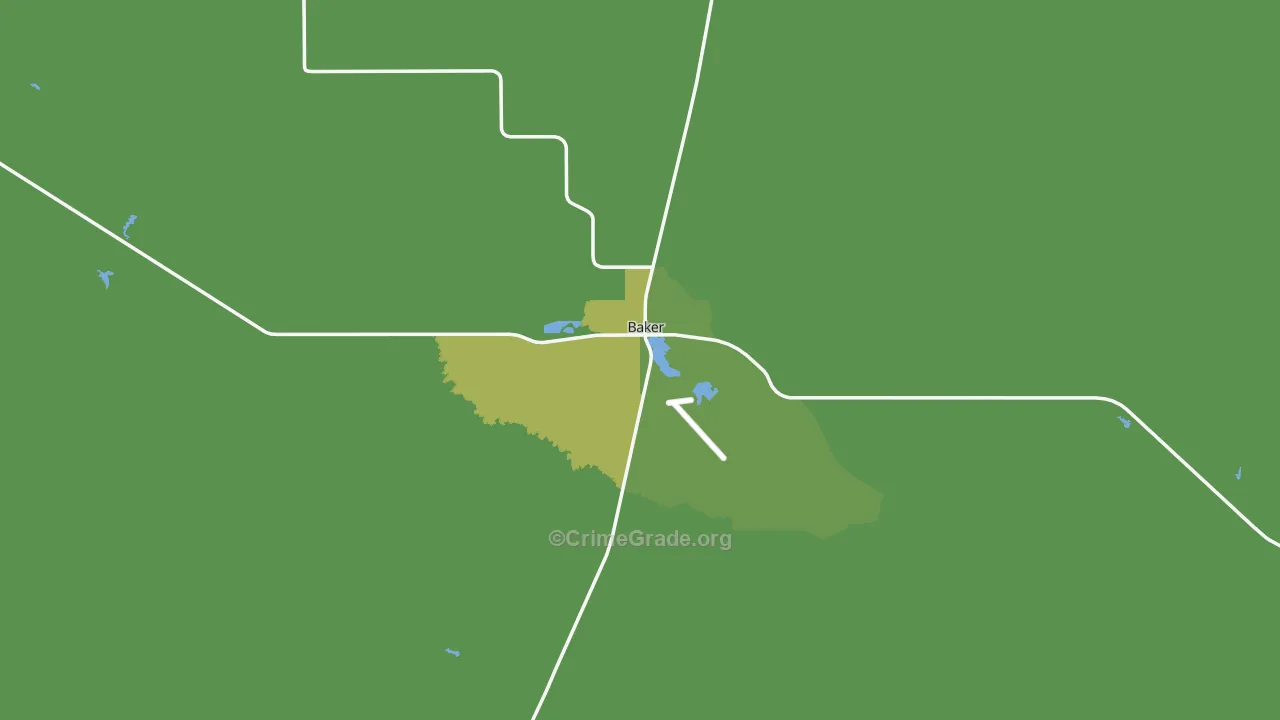 Baker, MT Map of Theft Rates