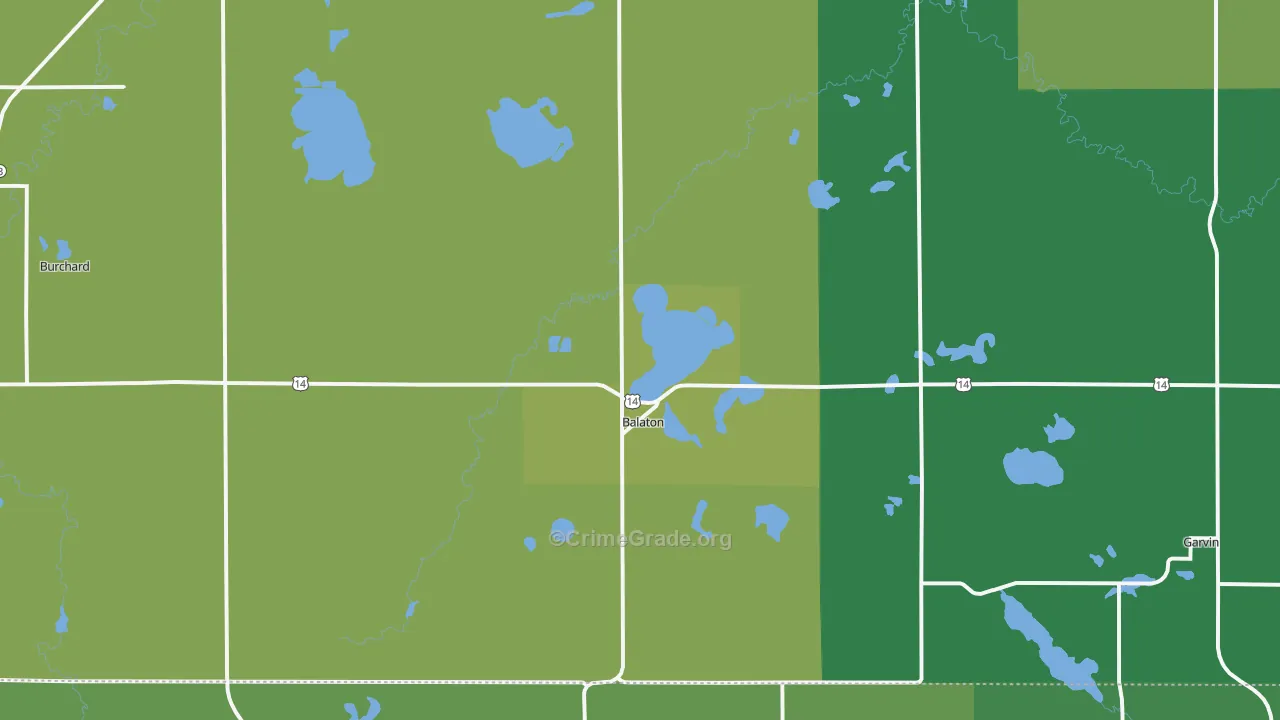 Balaton, MN Map of Theft Rates
