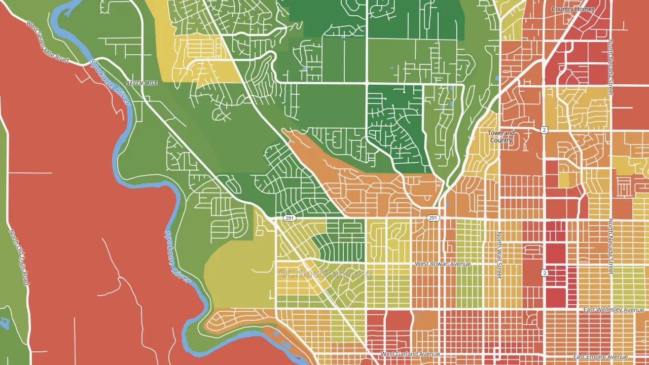 Balboa, Spokane, WA Map of Theft Rates
