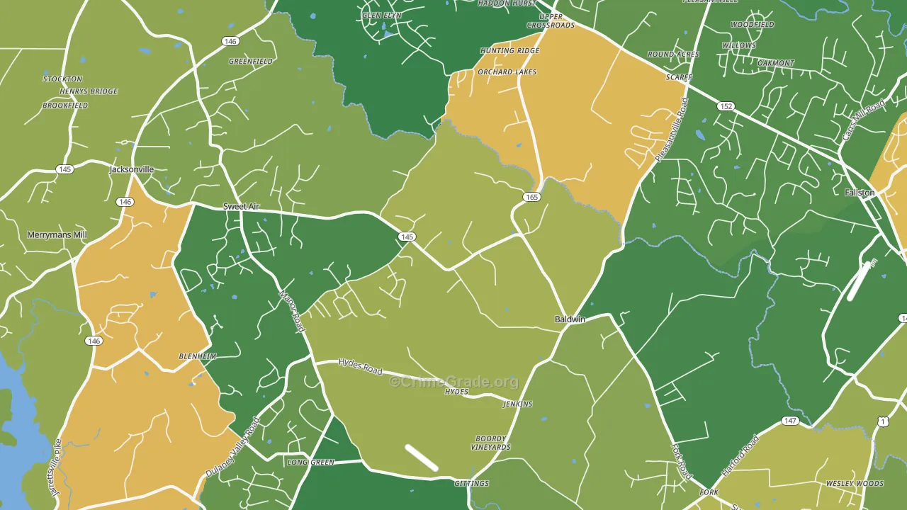 Baldwin, MD Map of Theft Rates