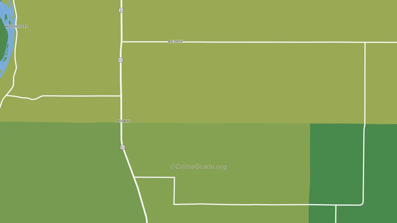 Baldwin, ND Map of Theft Rates