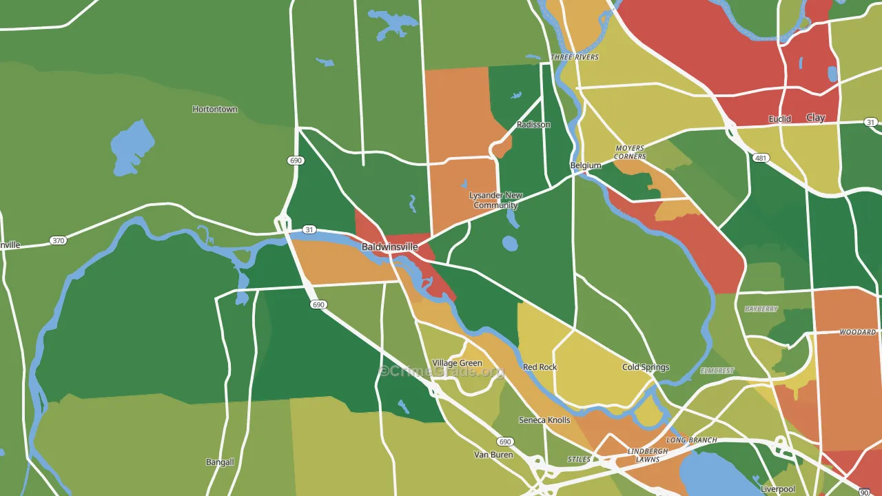 Baldwinsville, NY Map of Theft Rates