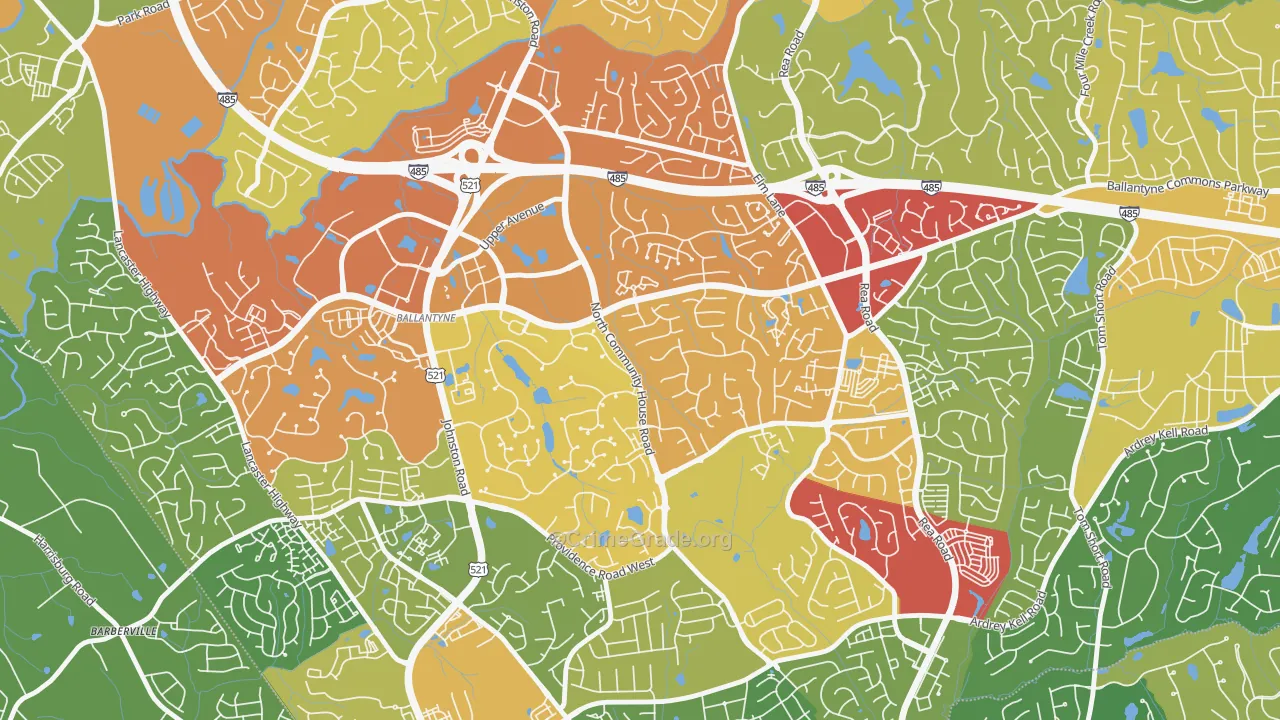 Ballantyne East, Charlotte, NC Map of Theft Rates