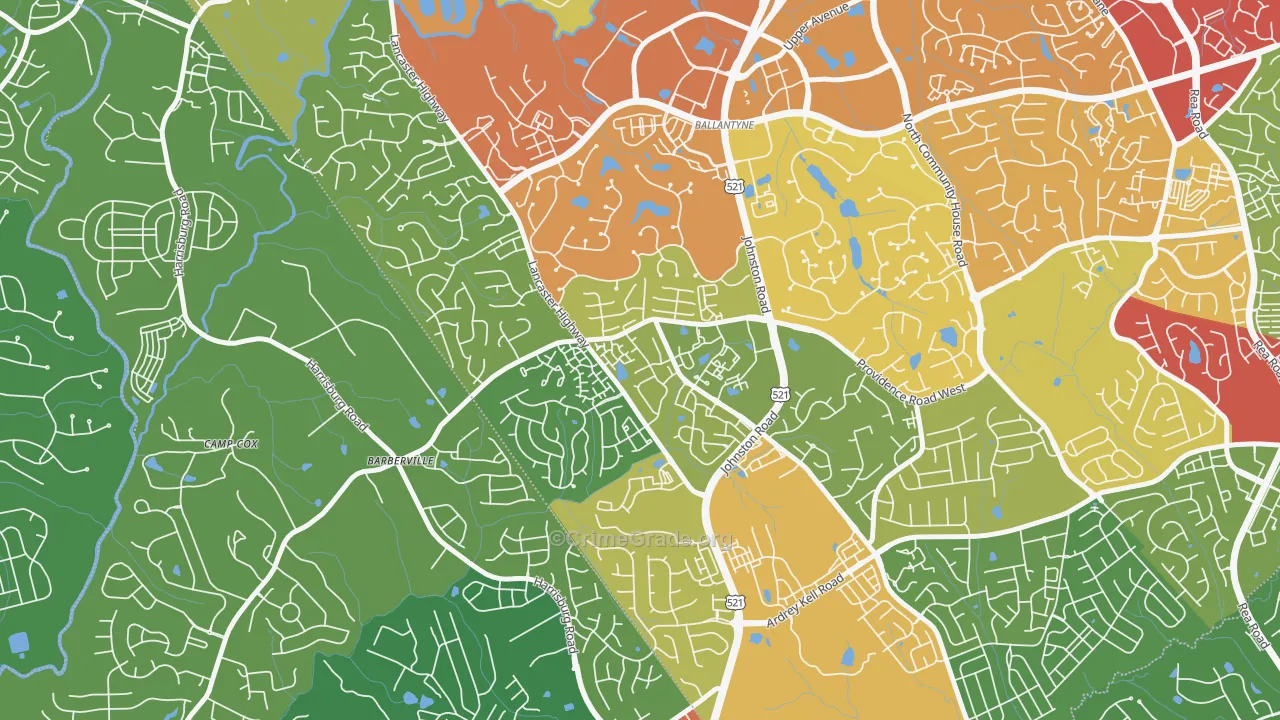 Ballantyne West, Charlotte, NC Map of Theft Rates