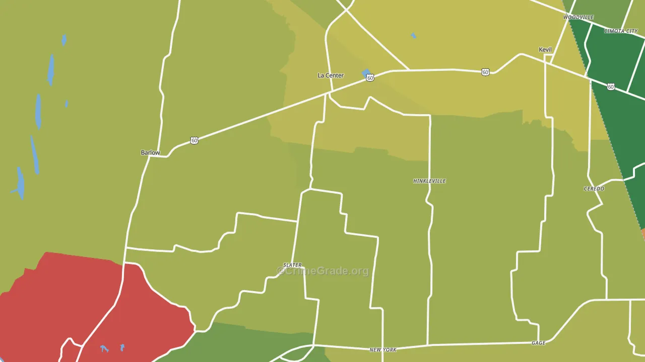 Ballard County, KY Map of Theft Rates