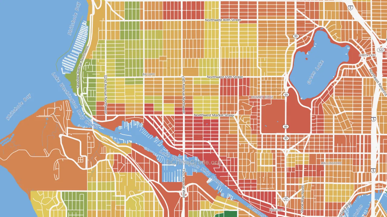 Ballard, Seattle, WA Map of Theft Rates