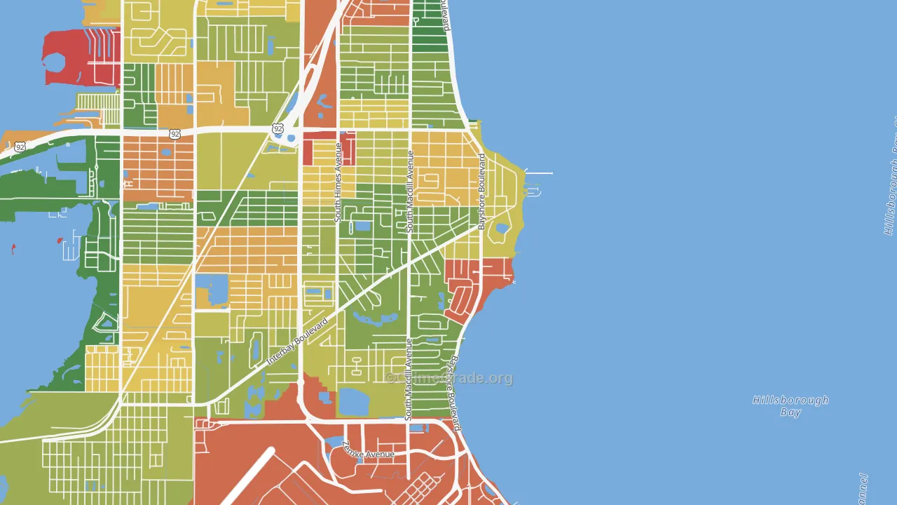 Ballast Point, Tampa, FL Map of Theft Rates