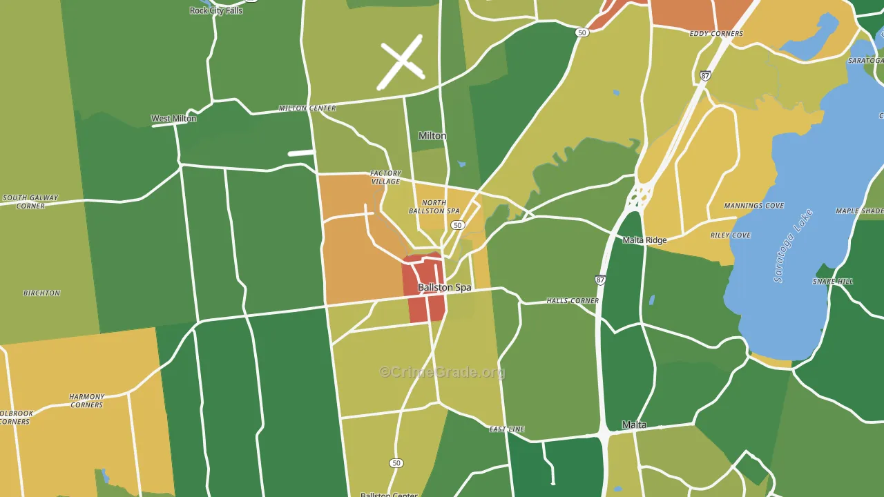 Ballston Spa, NY Map of Theft Rates