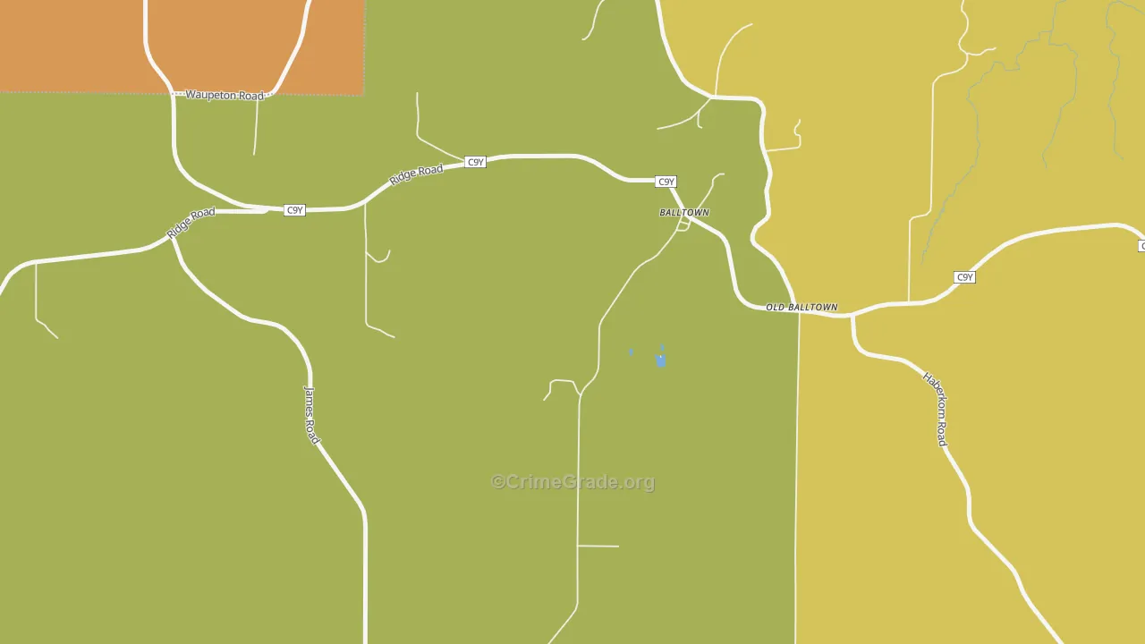 Balltown, IA Map of Theft Rates
