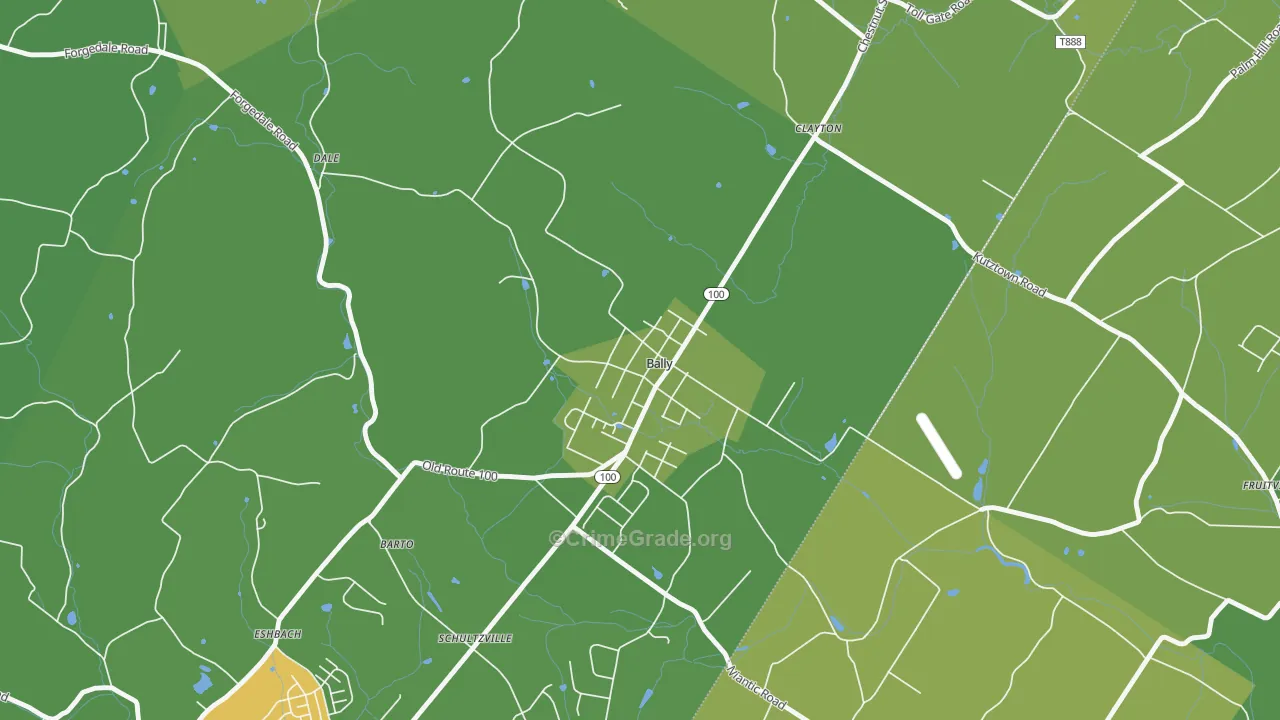Bally, PA Map of Theft Rates