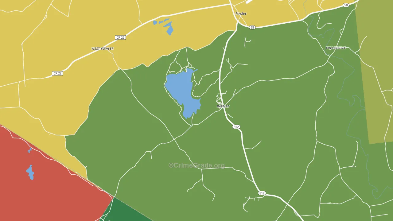 Balmat, NY Map of Theft Rates