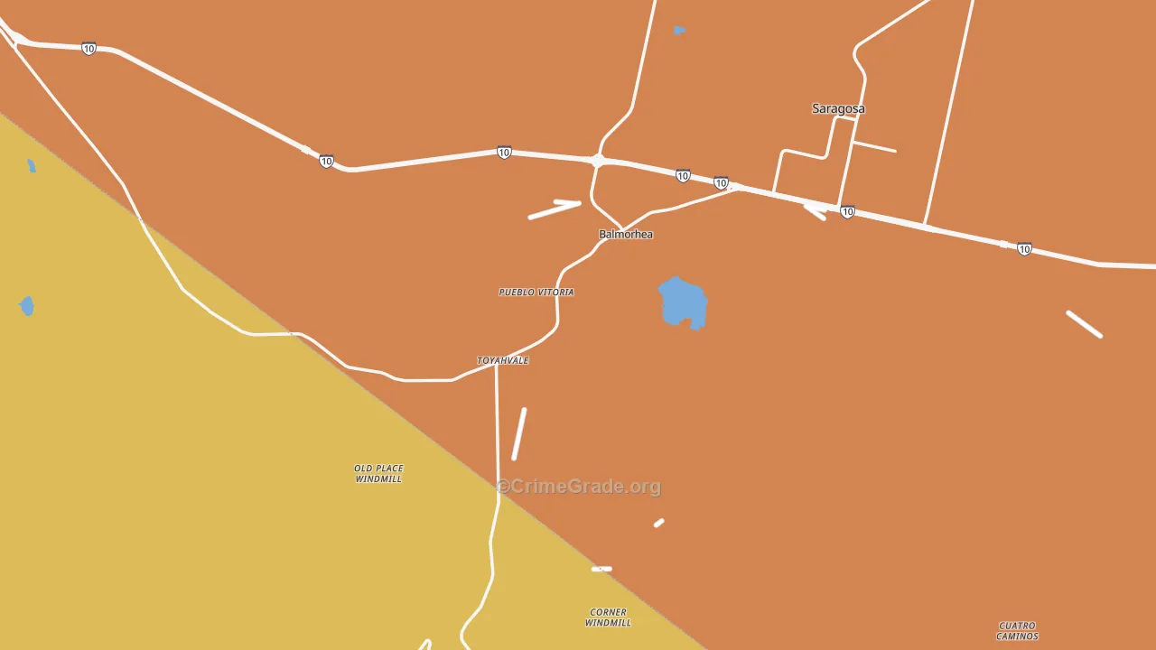 Balmorhea, TX Map of Theft Rates