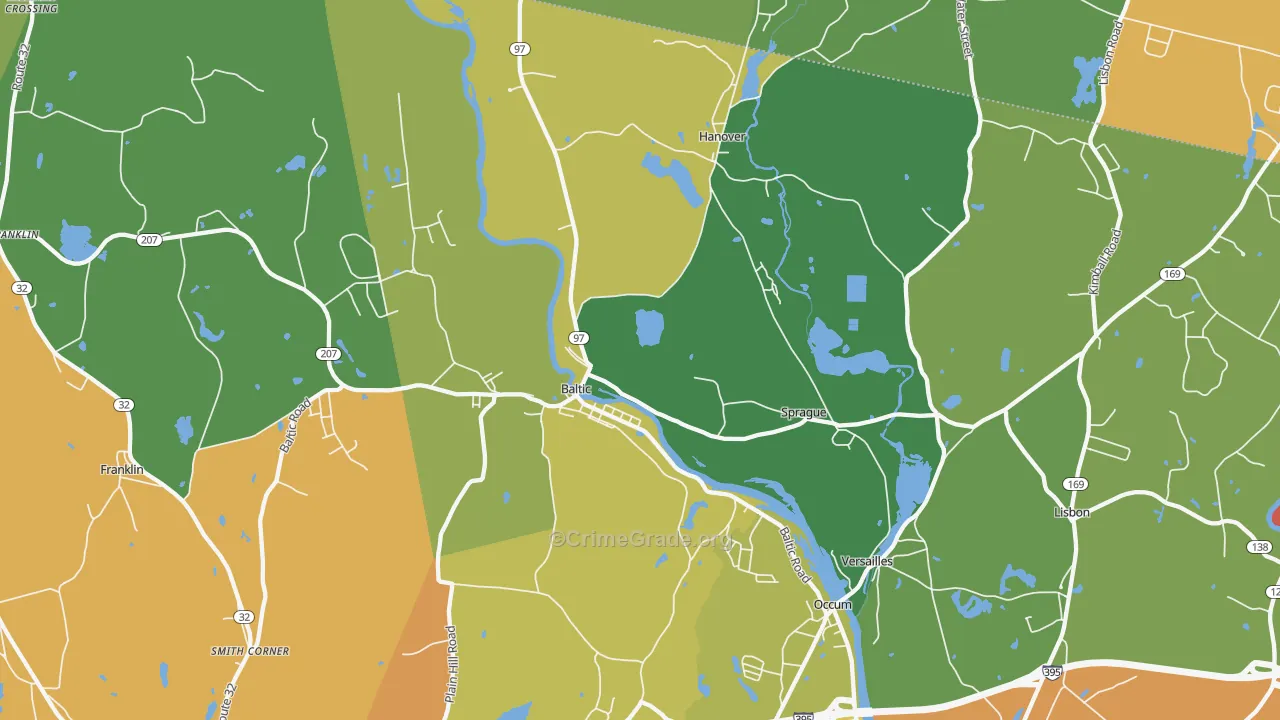 Baltic, CT Map of Theft Rates