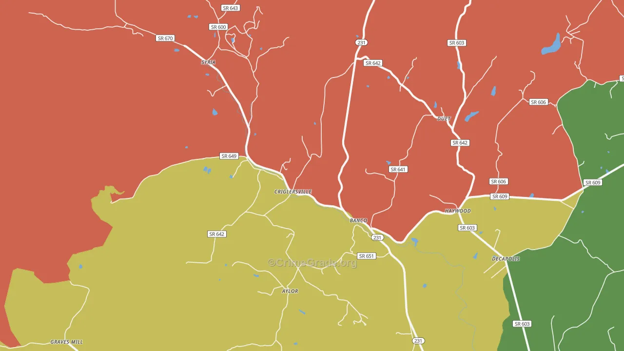 Banco, VA Map of Theft Rates