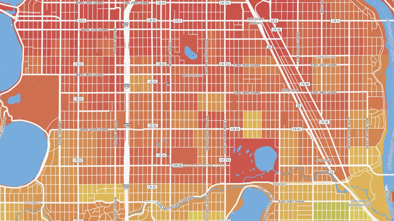 Bancroft, Minneapolis, MN Map of Theft Rates