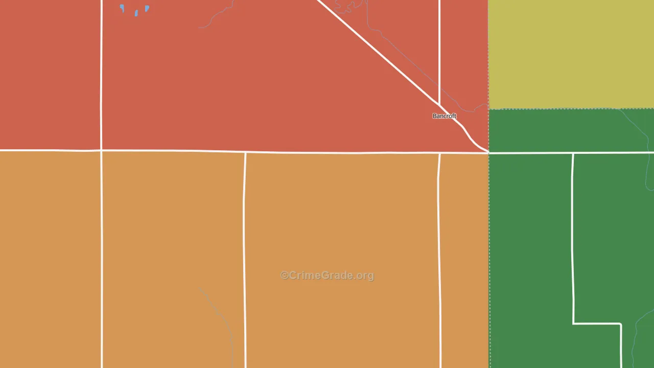 Bancroft, NE Map of Theft Rates