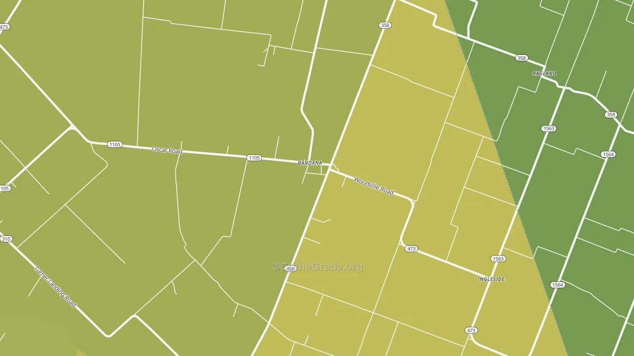 Bandana, KY Map of Theft Rates