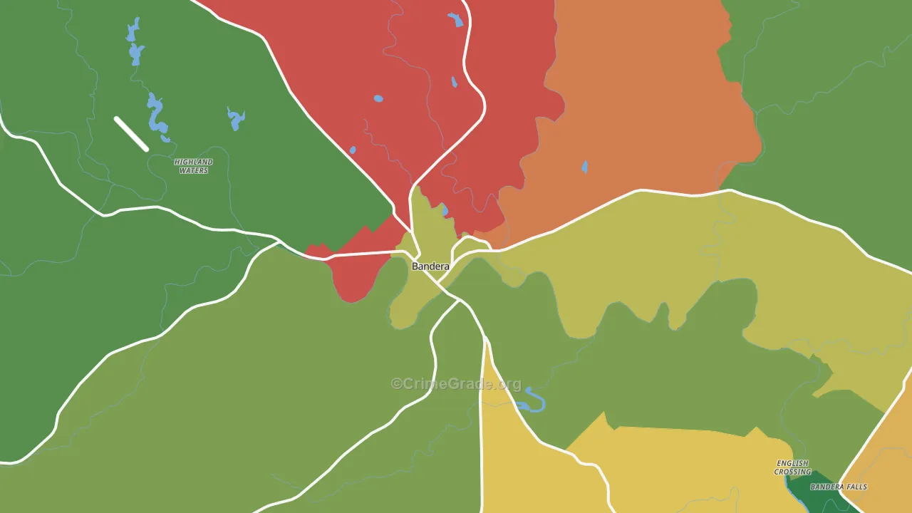 Bandera, TX Map of Theft Rates