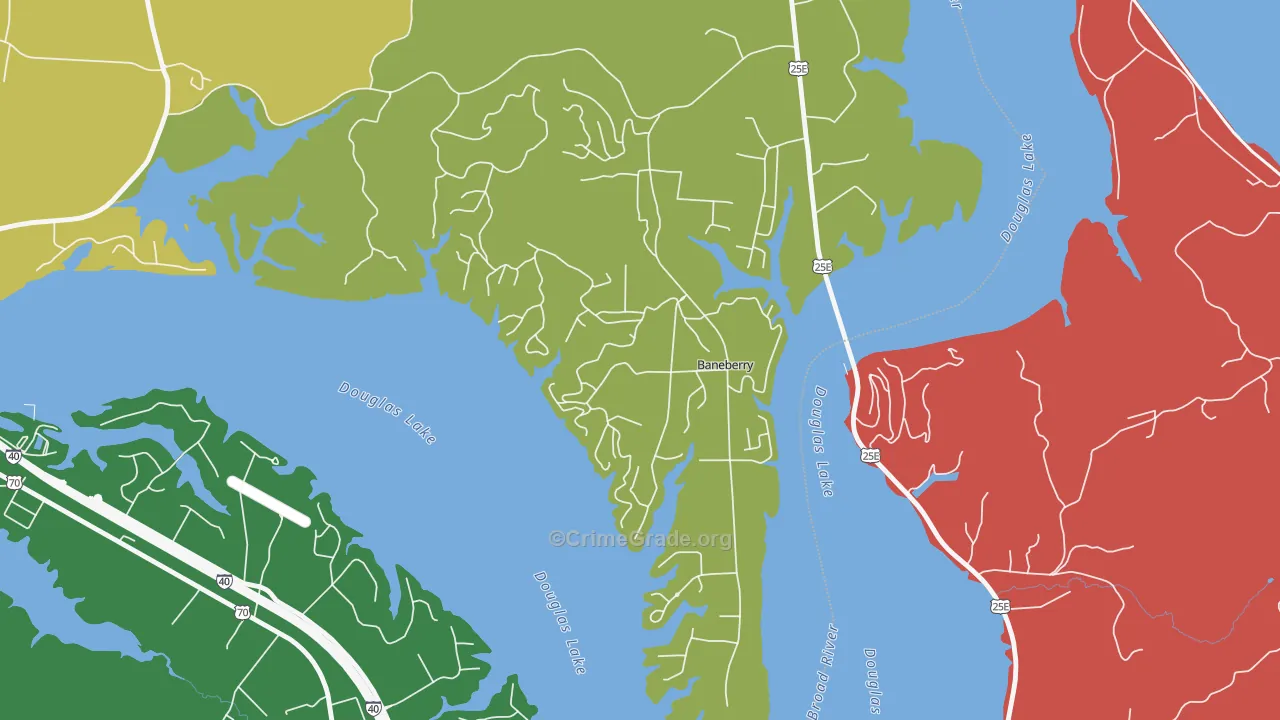 Baneberry, TN Map of Theft Rates