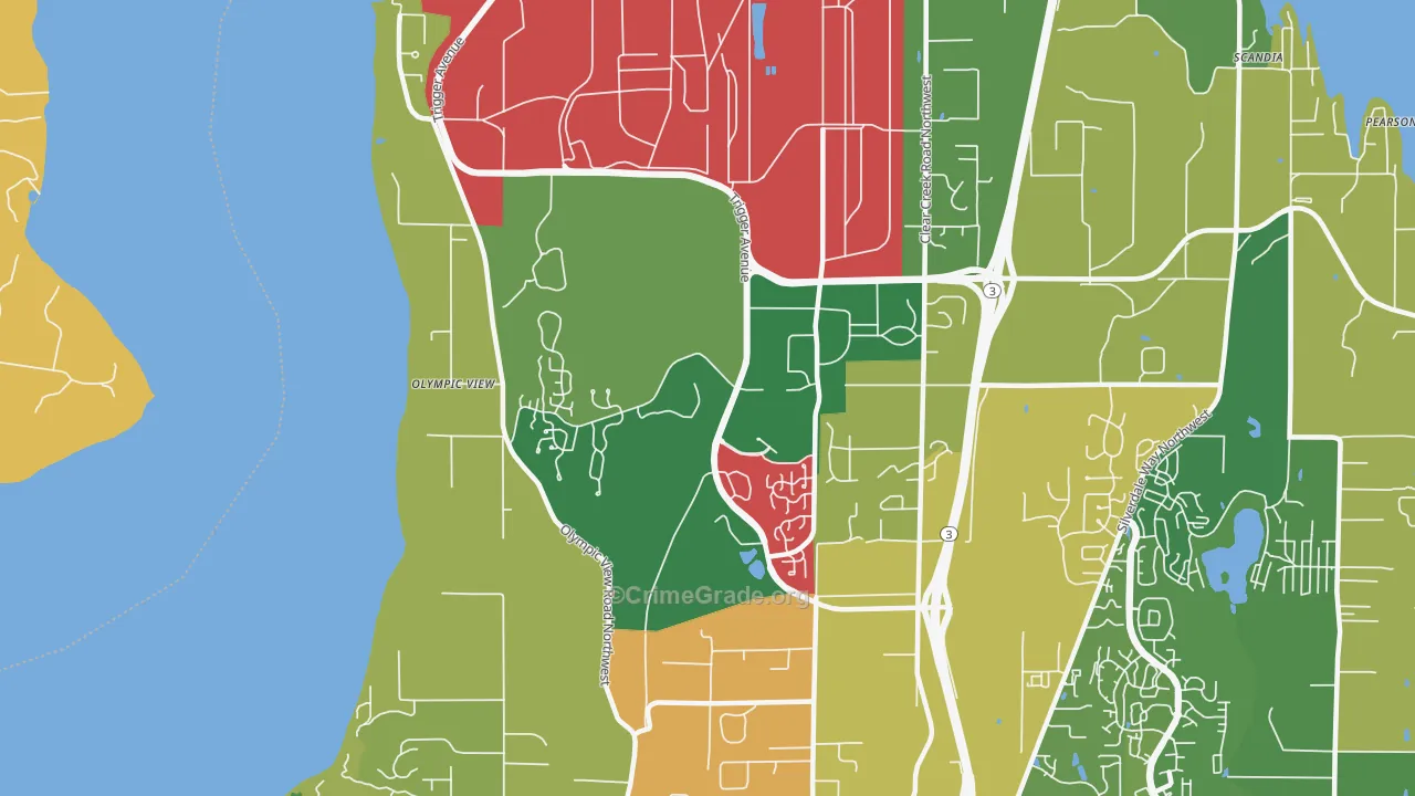 Bangor Base, WA Map of Theft Rates