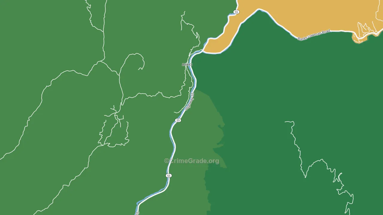 Banks, ID Map of Theft Rates