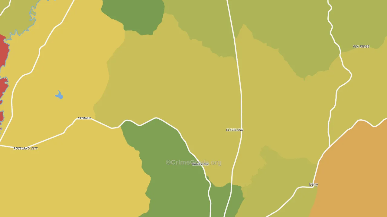 Bankston, AL Map of Theft Rates