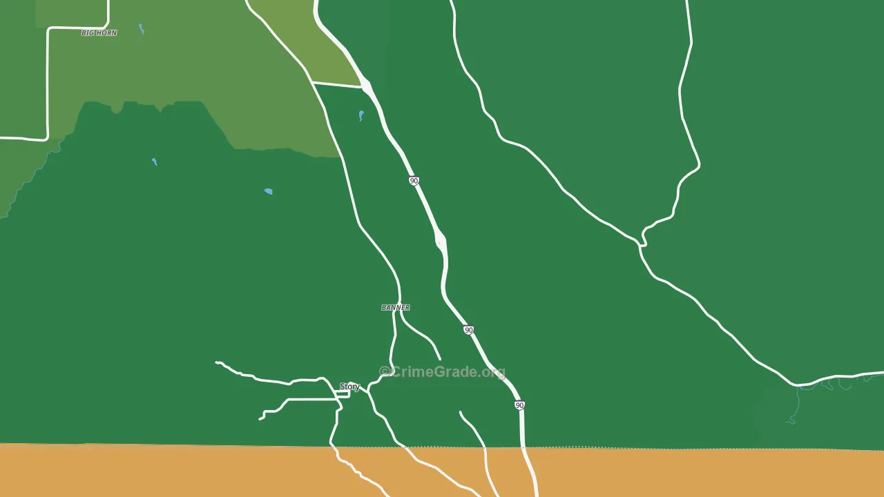 Banner, WY Map of Theft Rates