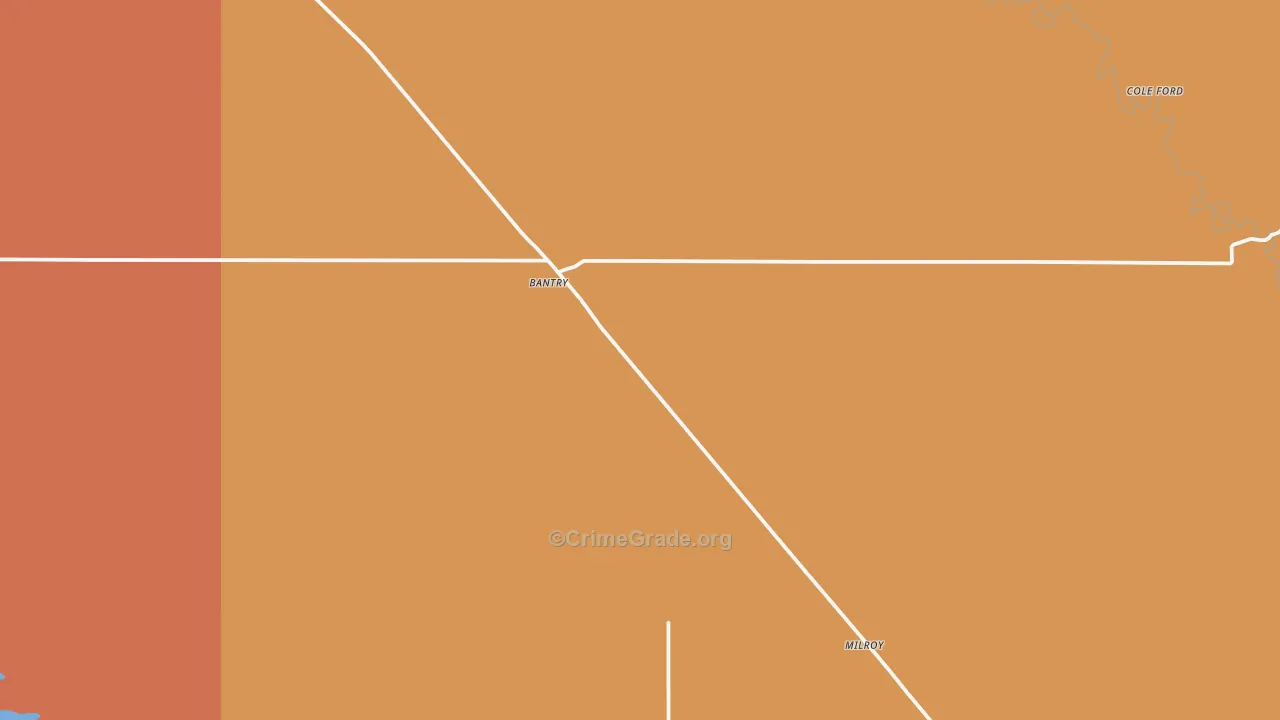 Bantry, ND Map of Theft Rates