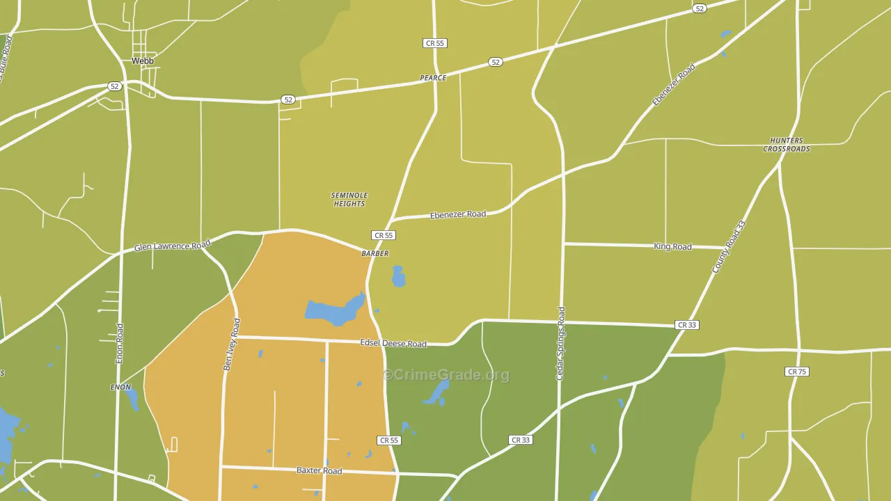 Barber, AL Map of Theft Rates