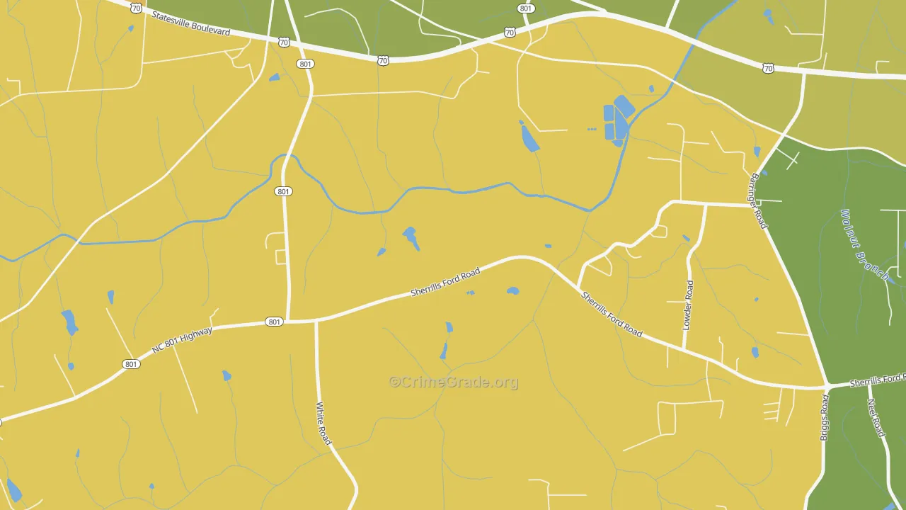 Barber, NC Map of Theft Rates