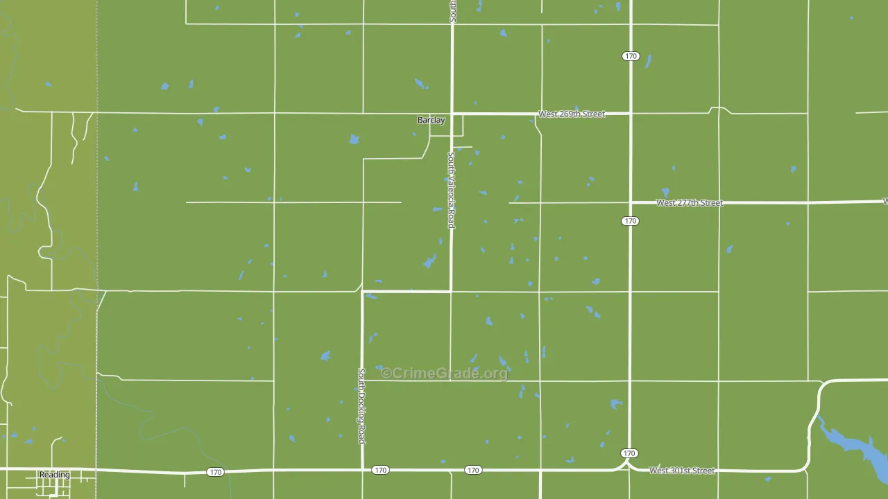 Barclay, KS Map of Theft Rates