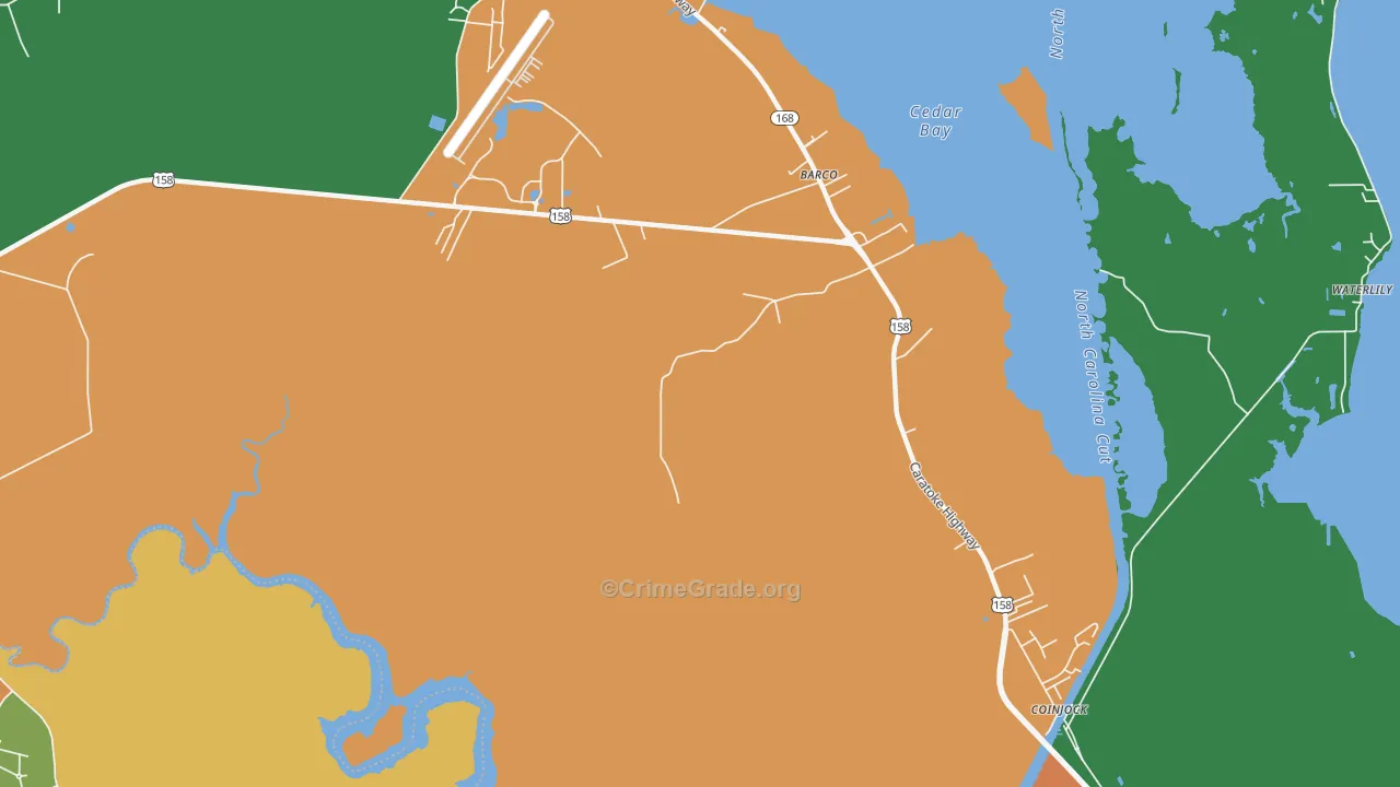Barco, NC Map of Theft Rates