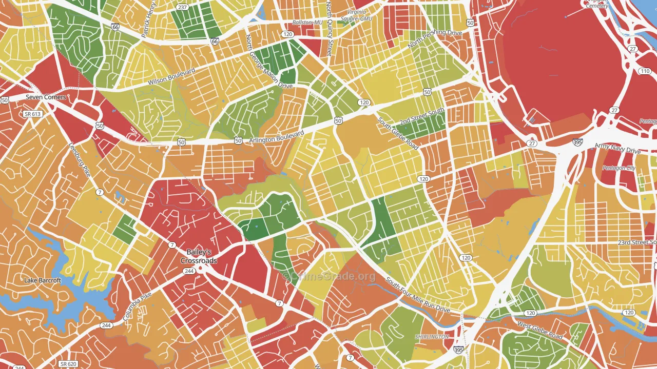 Barcroft, Arlington, VA Map of Theft Rates