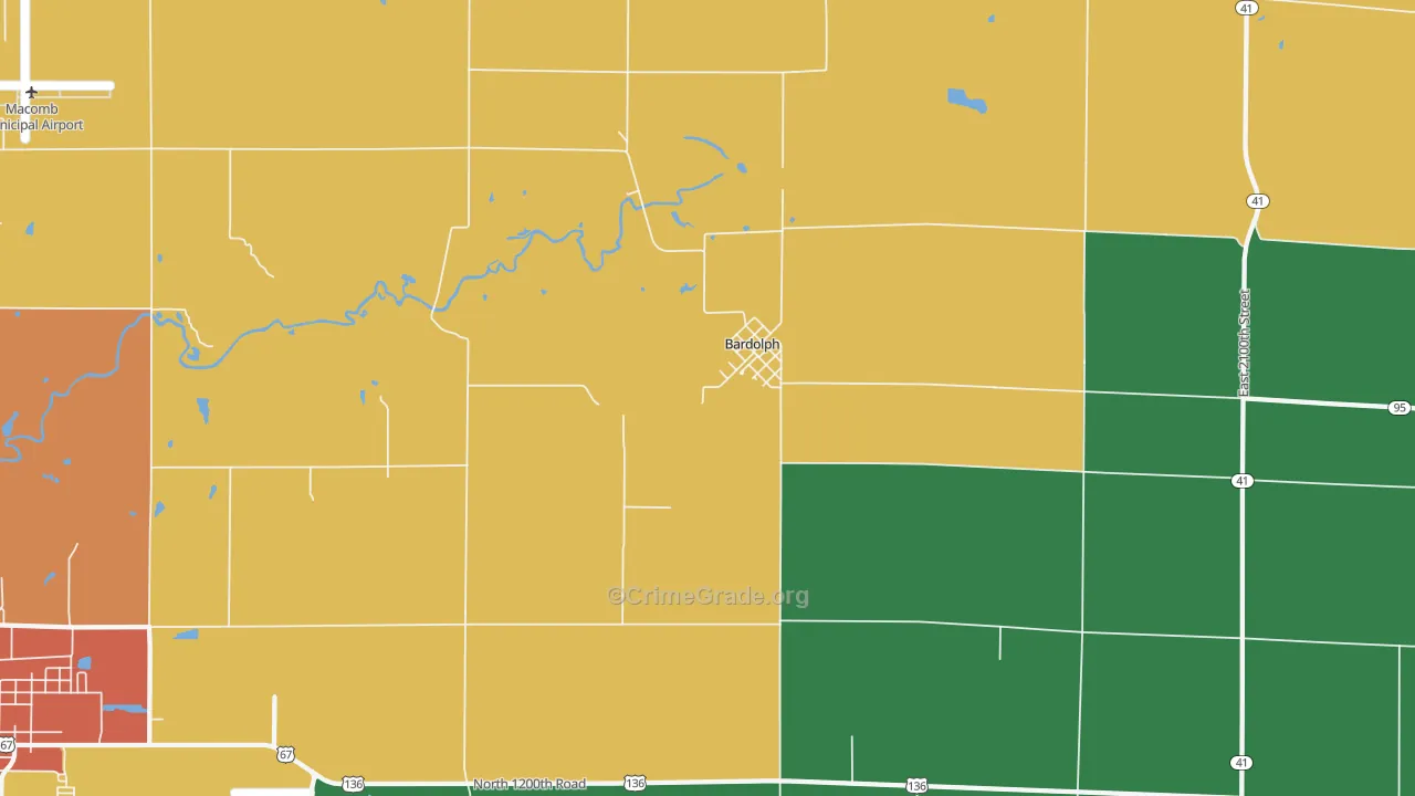 Bardolph, IL Map of Theft Rates