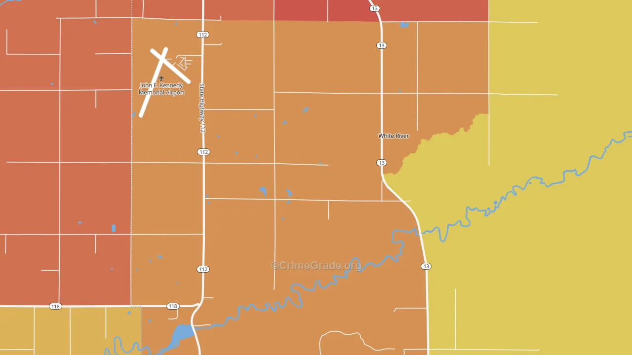Barksdale, WI Map of Theft Rates
