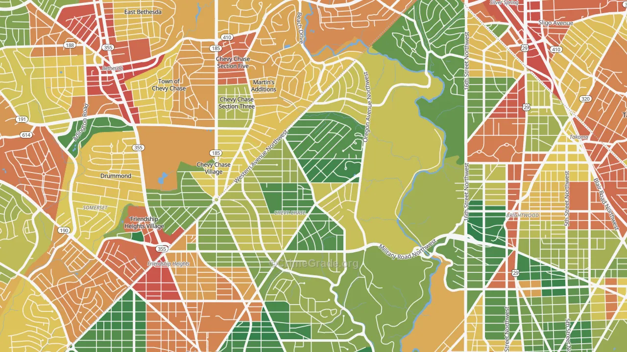 Barnaby Woods, Washington, DC Map of Theft Rates