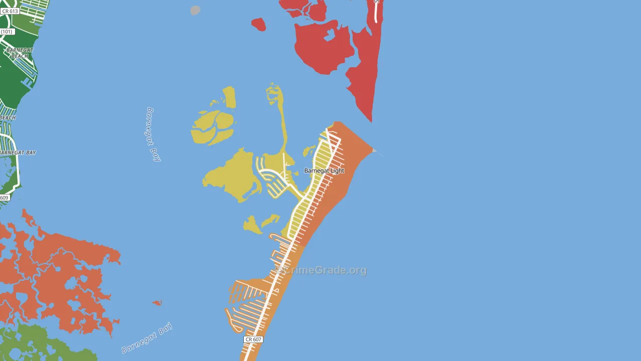 Barnegat Light, NJ Map of Theft Rates