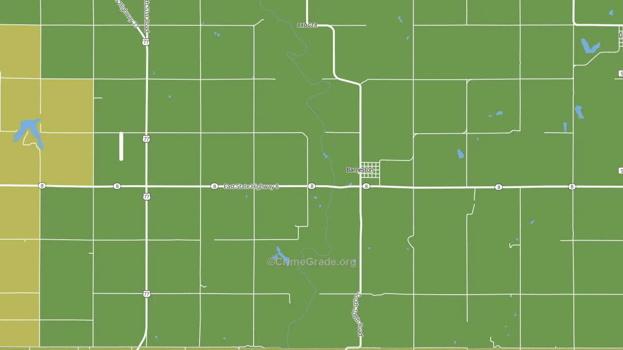 Barneston, NE Map of Theft Rates