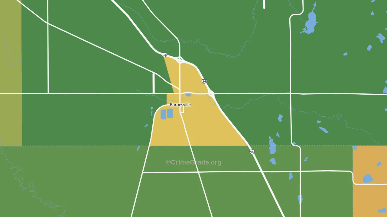 Barnesville, MN Map of Theft Rates